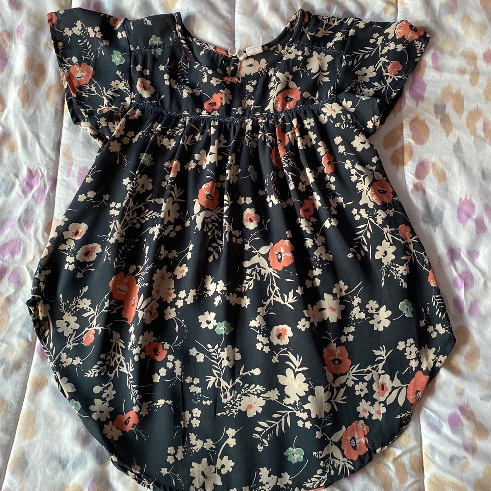 Dark Green Floral Blouse!